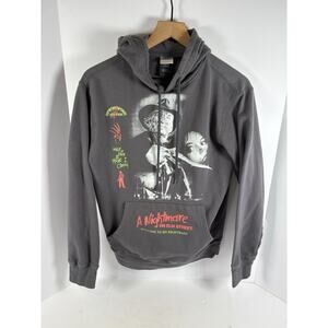 A Nightmare On Elm Street Freddy Krueger Hoodie Men Small Gray Horror